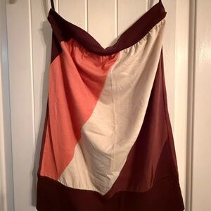 Wet Seal Colorblock Maxi Skirt in Coral, Cream, and Brown